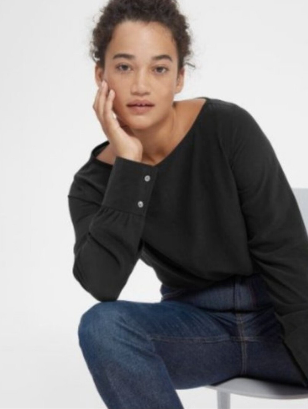EVERLANE The Clean Silk Boat Neck  Top